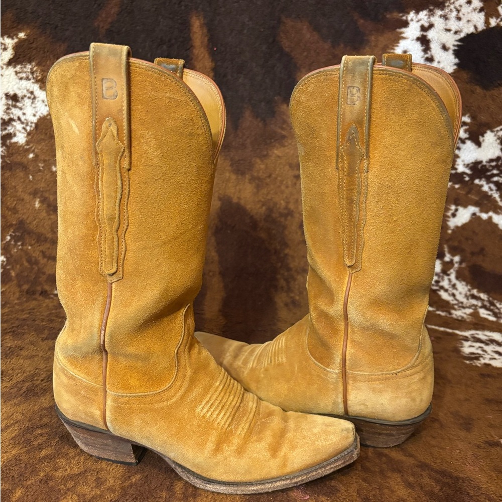 Lucchese Classic Cognac Suede 13” Boot - Picture 2 of 7